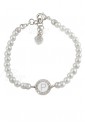 Bracciale Dvccio Perle Filo Singolo Silver Lettera P Smalto Bianco DCF50FM