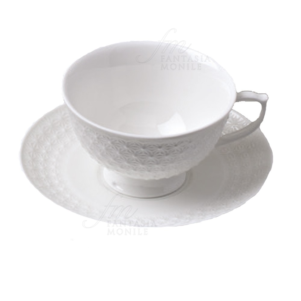 Tazza The Hervit Porcellana Bianca Decoro Regalo Matrimonio 26568