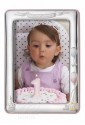 Cornice Portafoto Bimba Primo Compleanno Rosa Argento Dimensione 12X17 Acca 18LM.5