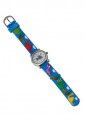 Orologio Bambino Da Polso Acciaio Cinturino Gomma Colore Celeste Disegno Dinosauri Lowell JP0550-7