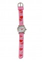 Orologio Bambino Da Polso Acciaio Cinturino Gomma Colore Rosa Disegno Cuore Lowell JP0550-9