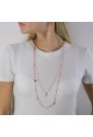 Collana Dvccio Donna Argento Rose Lunga Doppia Lettera V Pietre Arancione 18MWNFM