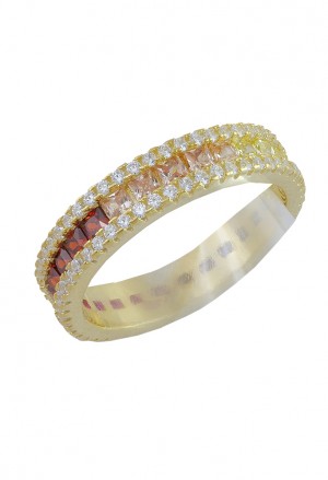 Anello Arcobaleno Multicolor Argento Gold Fantasia Monile CA6JGFM