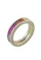 Anello Arcobaleno Multicolor Argento Gold Fantasia Monile U98SFFM