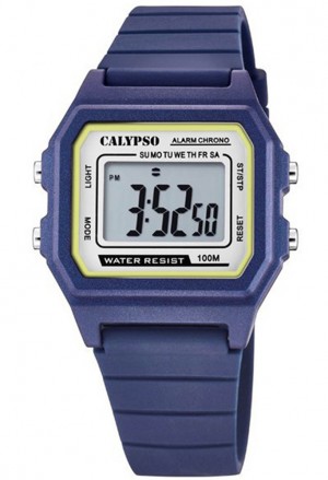 Orologio Calypso Digitale Cronografo Allarme Blu 10ATM K5802/5