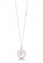 Collana Dvccio Lunga Argento Lettera F smalto Bianco ICUEZFM