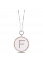 Collana Dvccio Lunga Argento Lettera F smalto Bianco ICUEZFM