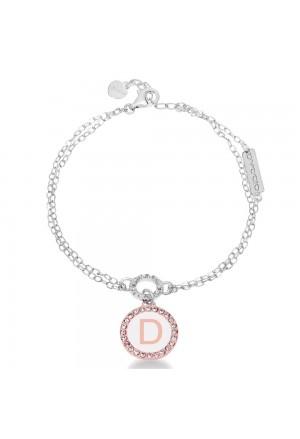 Bracciale Dvccio Ciondolo Lettera D Argento Smalto Bianco RFVJRFM