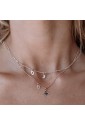 Collana Dvccio Girocollo Argento Rosa Cuore Lettera N Smalto Nero KXUAPFM