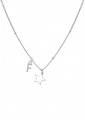 Collana Dvccio Girocollo Argento Stella Lettera F Smalto Bianco 5OBNDFM