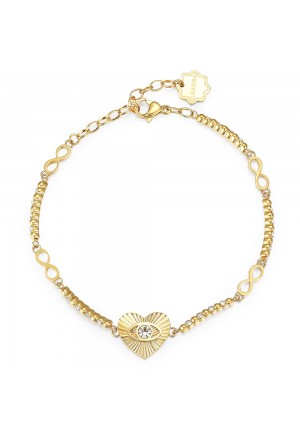 Bracciale Brosway Chakra Acciaio Gold Cuore Cristalli BHKB023