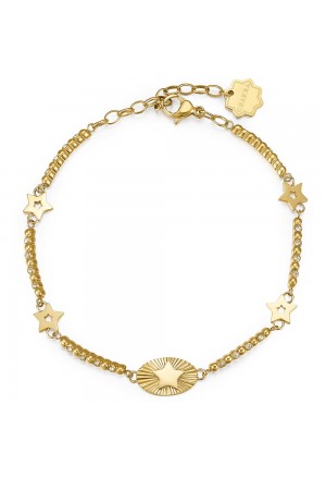 Bracciale Brosway Chakra Acciaio Gold Stelle Cristalli BHKB026