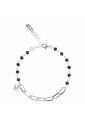 Bracciale Dvccio Argento Silver Diva Lettera M Pietre Nere EBJMWFM