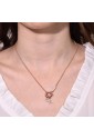 Collana Dvccio Argento Rosa Lettera R Ciondoli Cristalli Bianchi T0FOFFM