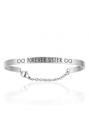 Bracciale Luca Barra Acciaio Incisione Forever Sister Donna BK2102