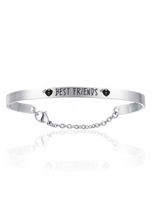 Bracciale Luca Barra Acciaio Incisione Best Friends Donna BK2103