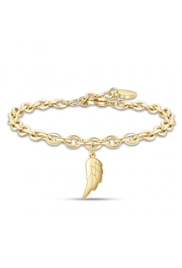 Bracciale Luca Barra Acciaio Gold Ala Donna BK2165