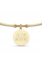 Bracciale Rigido Luca Barra Acciaio Gold Piastra Personalizzabile BK2119