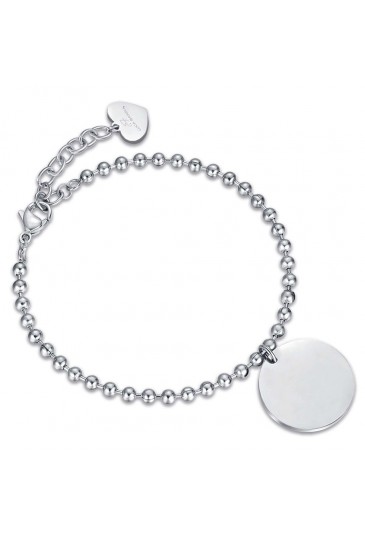 Bracciale Luca Barra Acciaio Anallergico Charm Piastra BK2122