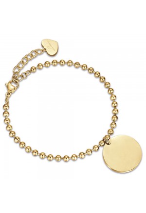 Bracciale Luca Barra Acciaio Gold Anallergico Charm Piastra Personalizzabile BK2123