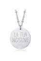 Collana Luca Barra Acciaio Charm Piastra Personalizzabile CK1568