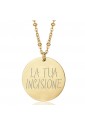 Collana Luca Barra Acciaio Gold Charm Piastra Personalizzabile CK1569