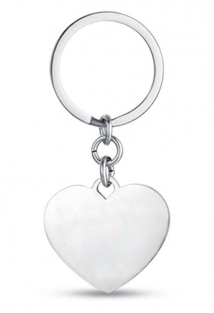 Portachiavi Luca Barra Acciaio Anallergico Charm Cuore Personalizzabile PK242