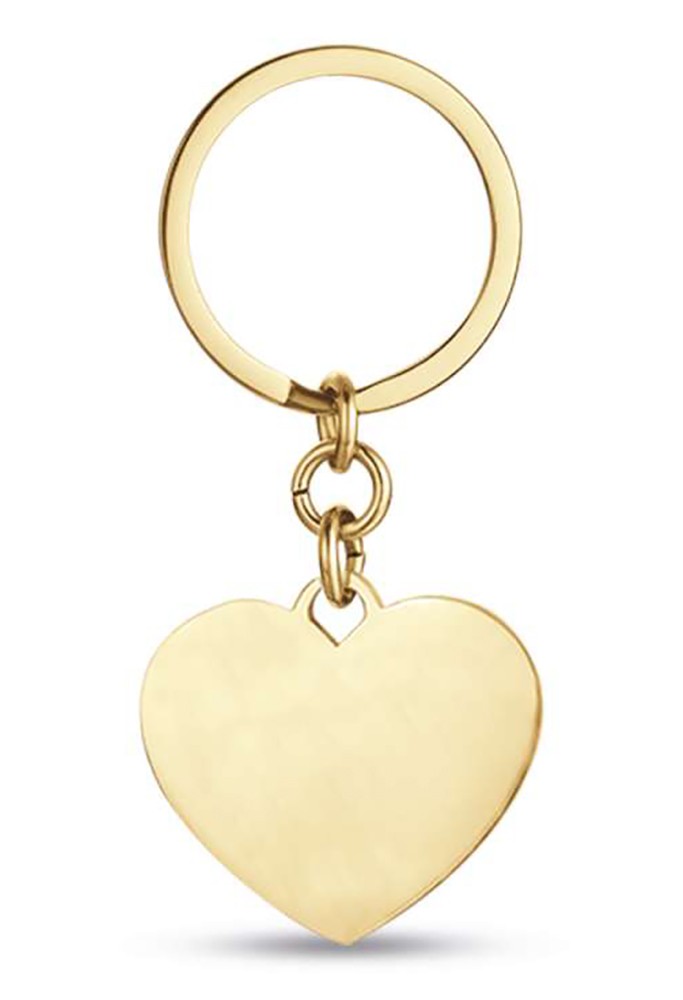 Portachiavi Luca Barra Acciaio Anallergico Gold Charm Cuore PK243