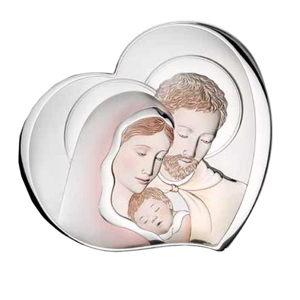 DLM - Quadro Arredo Sacra Famiglia Cuore Argento Soggiorno Salotto