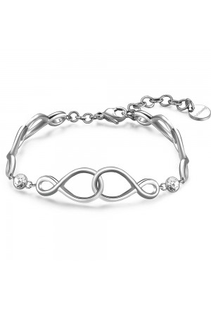 Bracciale Brosway Ribbon Infinito Acciaio Cristalli BBN25