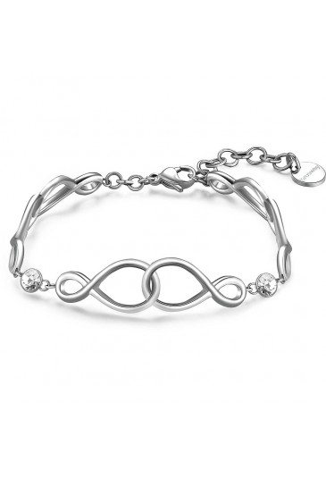 Bracciale Brosway Ribbon Infinito Acciaio Cristalli BBN25