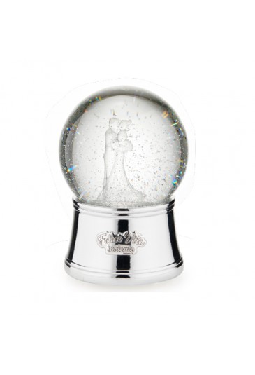 Boule De Neige Acca Innamorati Palla Con Neve Resina Carillon Applicazioni Argento Luce Bianca Glitter Fluttuanti Acca OG.122 BO