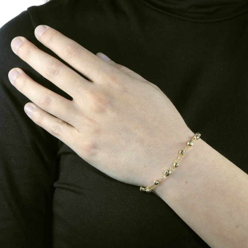 Bracciale bambino in oro giallo, fantasia con due stelline e un unicor –  Simmi Gioiellerie