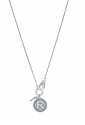 Collana Girocollo Dvccio Freedom Argento Brunito Lettera R Small Charm Cornetto Portafortuna 53IYFFM