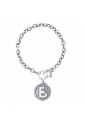 Bracciale Rollo Dvccio Freedom Argento Brunito Lettera B Small Charm Cornetto Portafortuna 05Q9YFM