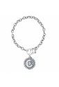 Bracciale Rollo Dvccio Freedom Argento Brunito Lettera C Small Charm Cornetto Portafortuna AVKH9FM