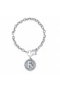 Bracciale Rollo Dvccio Freedom Argento Brunito Lettera R Small Charm Cornetto Portafortuna H2JW4FM