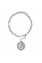 Bracciale Rollo Dvccio Freedom Argento Brunito Lettera S Small Charm Cornetto Portafortuna G5CGEFM