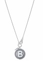 Collana Girocollo Dvccio Freedom Argento Brunito Lettera B Large Charm Cornetto Portafortuna 3A6J7FM