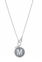 Collana Girocollo Dvccio Freedom Argento Brunito Lettera M Large Charm Cornetto Portafortuna Y4DWAFM