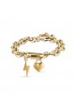 Bracciale Luca Barra Acciaio Gold Fulmine Cuore BK2220