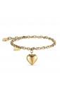 Bracciale Morbido Charms Cuore Acciaio Gold Luca Barra BK2222