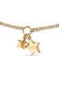 Bracciale Morbido Doppio Filo Charms Stelle Acciaio Gold Luca Barra BK2215