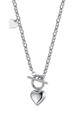 Collana Girocollo Charms Cuori Acciaio Luca Barra CK1645