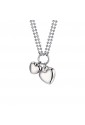 Collana Girocollo Doppio Filo Charms Cuori Acciaio Luca Barra CK1637