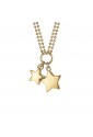 Collana Girocollo Doppio Filo Charms Stelle Acciaio Gold Luca Barra CK1640