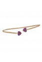 Bracciale Rigido Cuore Cristalli Fucsia Argento Rosa Diametro 6 Fantasia Monile CLKWYFM