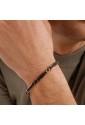 Bracciale Semirigido Brosway Backliner Acciaio Rose Gold Gun Cristalli Neri Uomo BBC19