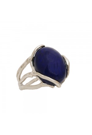 Anello Regolabile Argento Lapislazzulo Lapis Fantasia Monile 1EA3PFM