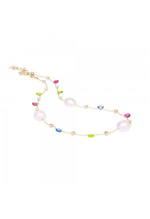 Collana Argento Dorato Perle Cristalli Colorati Candre' LUX108/C-O